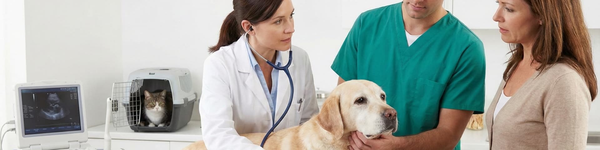 Veterinário atendendo