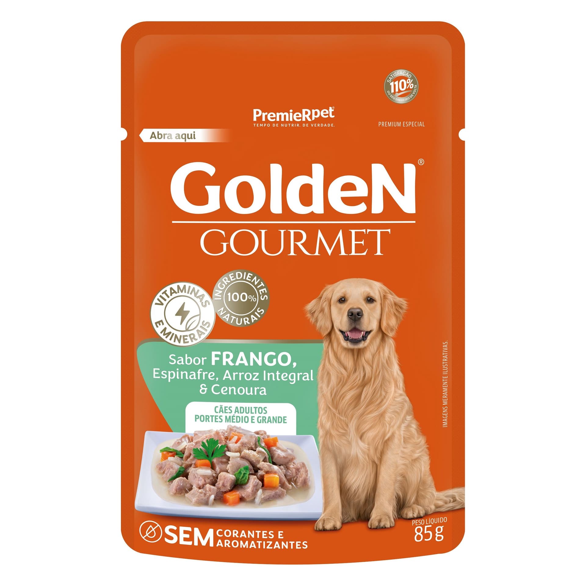 Racao Golden Sache Gourmet Caes Ad Pp Frango 85g