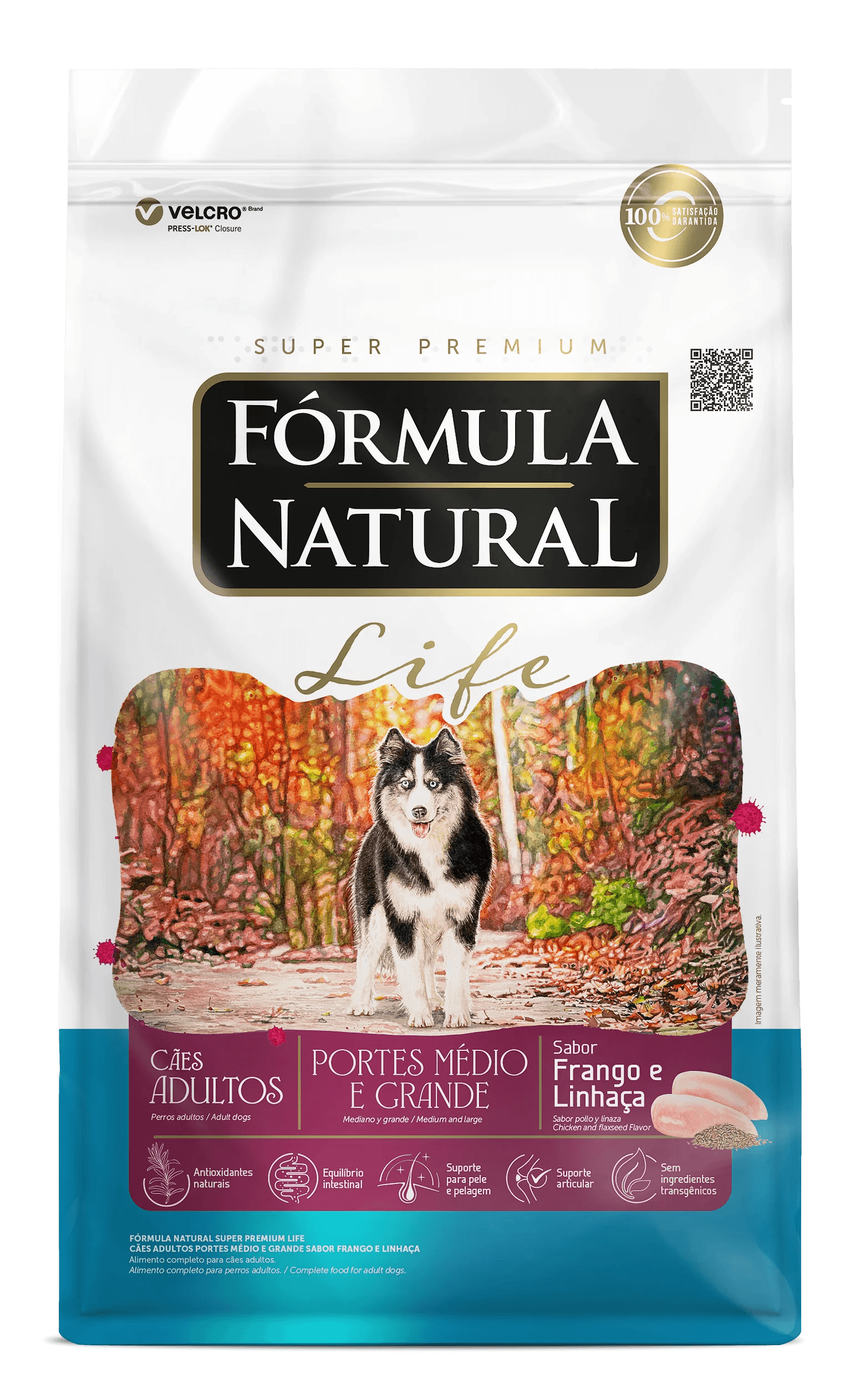 Racao Formula Natural Life Caes Adulto Pp Frango E Linhaca 10,1kg