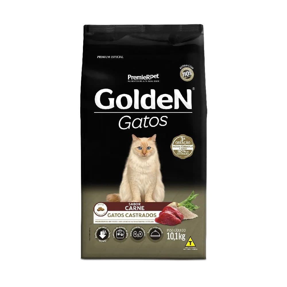 Racao Golden Gatos Ad Cast Carne 10.1 Kg