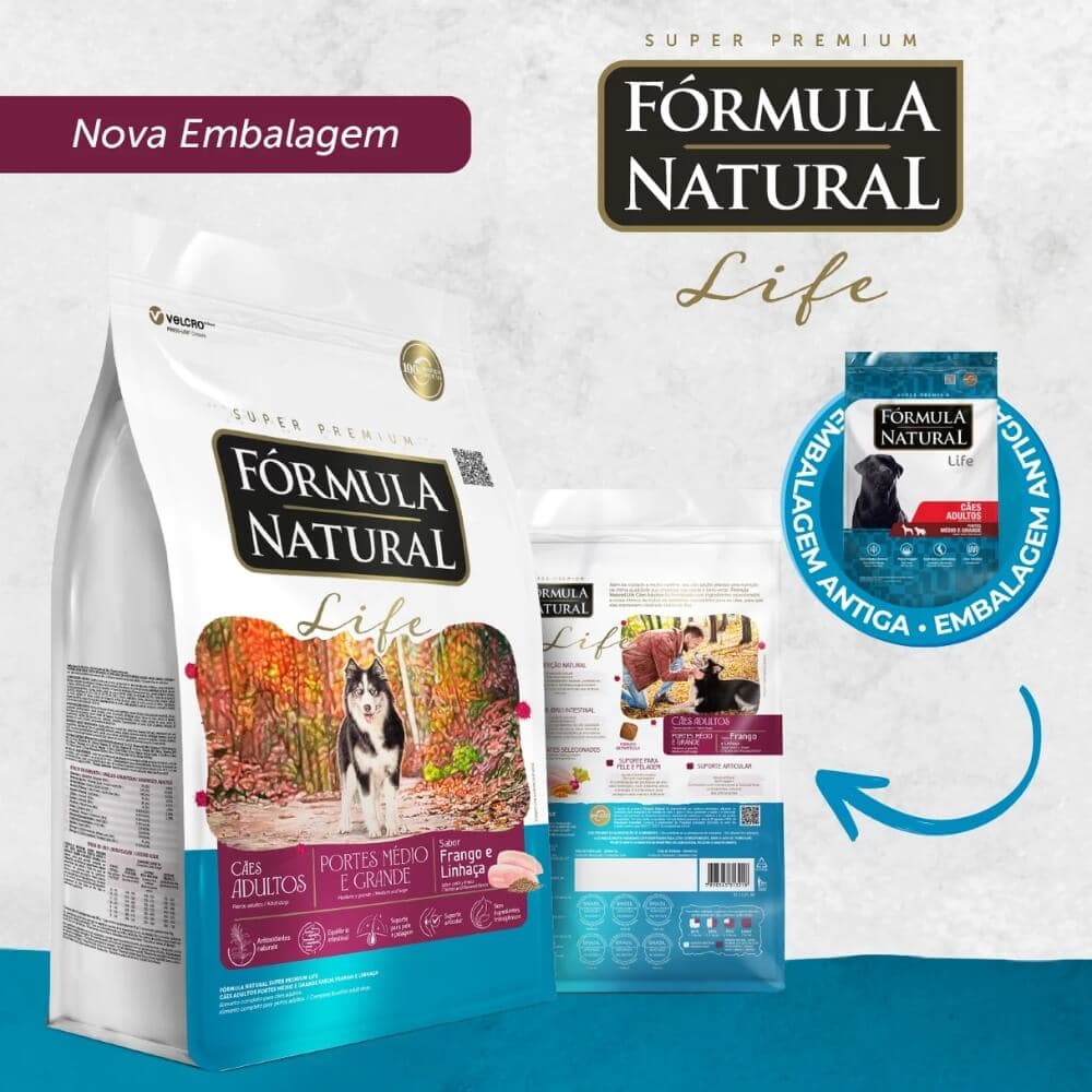 Racao Formula Natural Life Caes Adulto Rmg 15kg