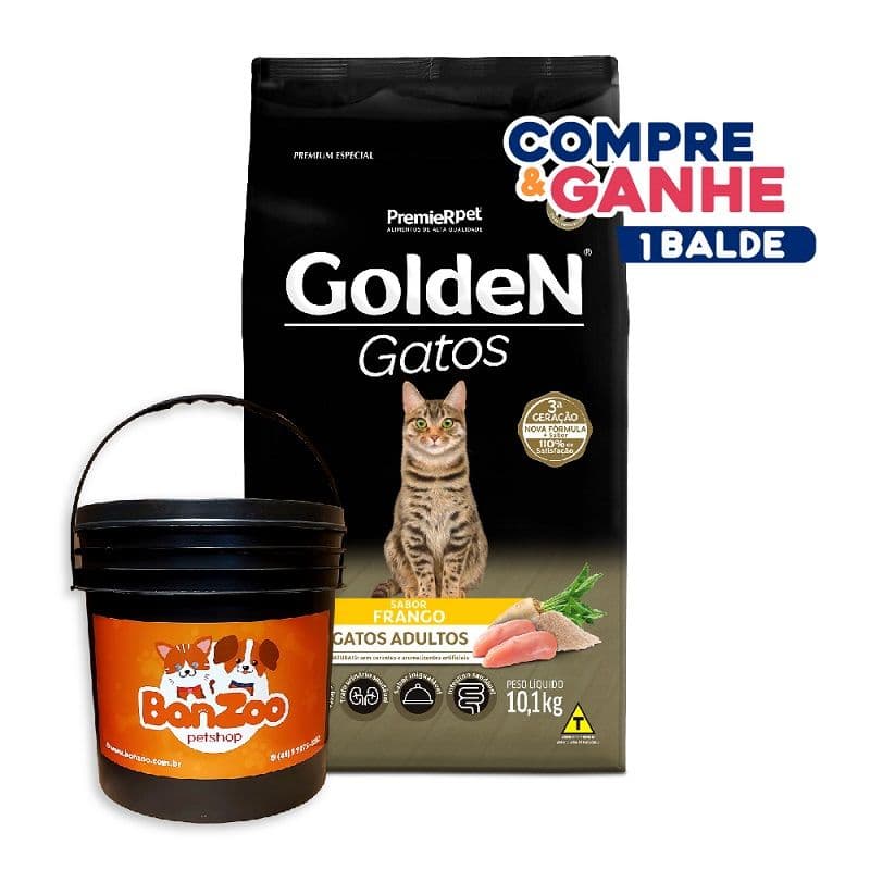 Racao Golden Gatos Ad Cast Frango 10.1 Kg