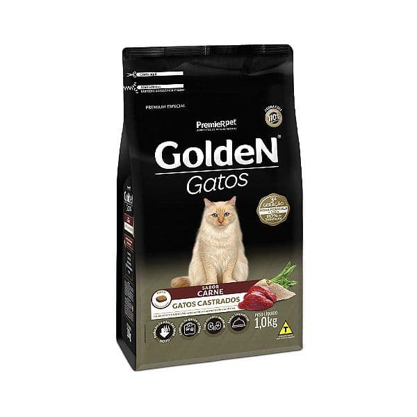 Racao Golden Gatos Ad Cast Carne 1 Kg