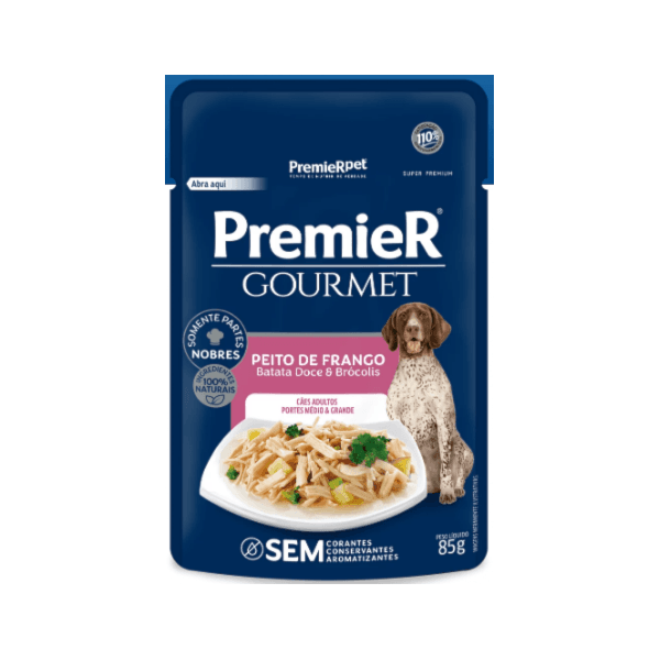 Racao Premier Sache Gourmet Caes Ad Pp Frango 85g