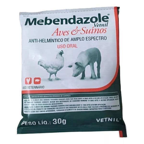 Vermifugo Mebendazole Aves E Suinos 30 Gr