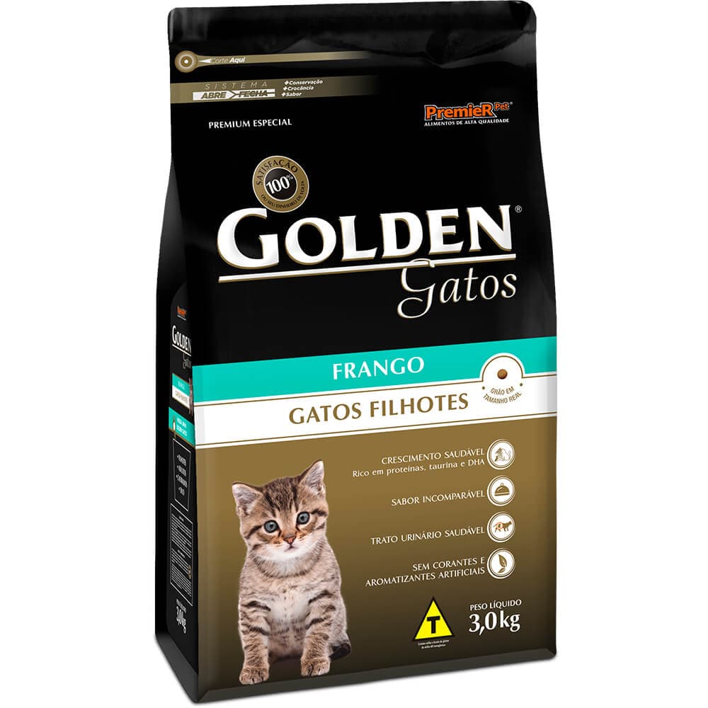 Racao Golden Gatos Fil Frango 3 Kg