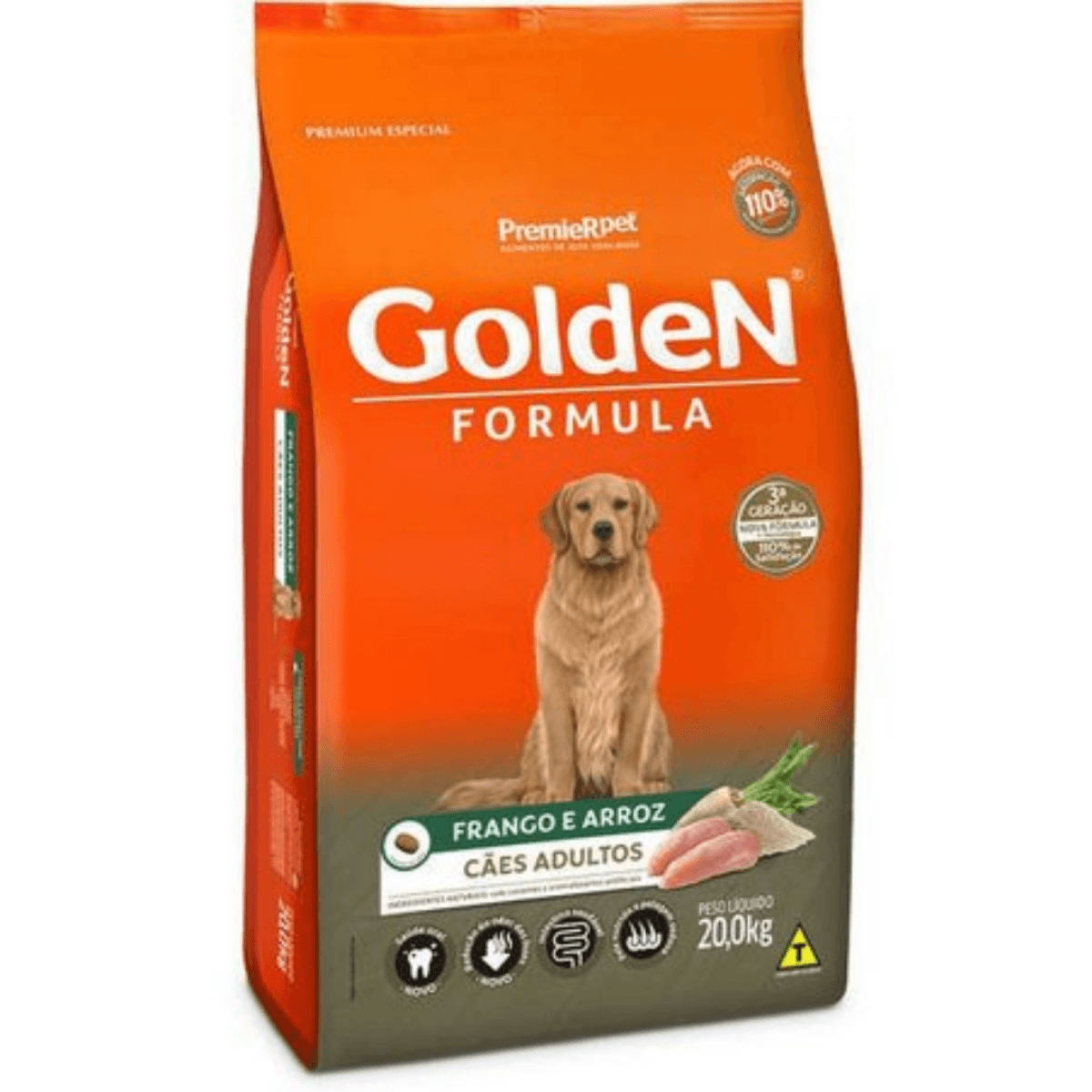 Racao Golden Form. Adulto Frango 20 Kg
