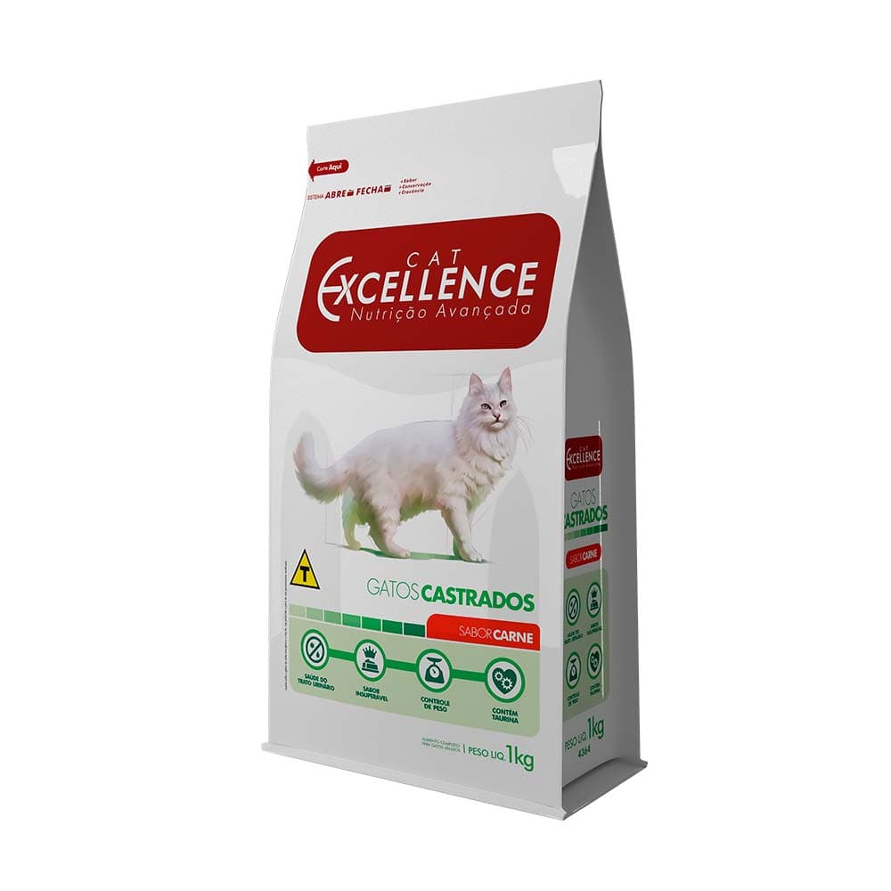 Racao Cat Excellence Castrado Carne 1kg